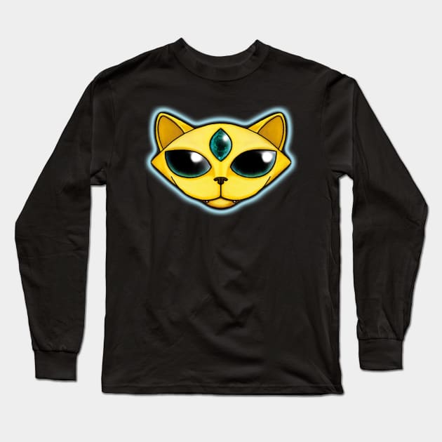 Space Cat Long Sleeve T-Shirt by YelloCatBean